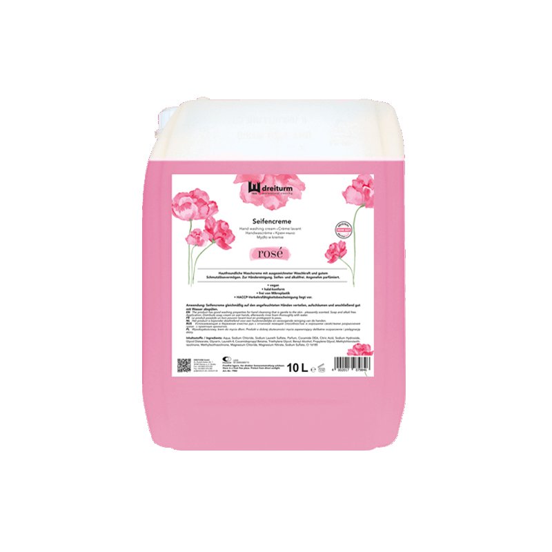 DREITURM pompe doseuse pour bidons de 5 et 10 litres, savon rosé, 30 ml par coup de pompe